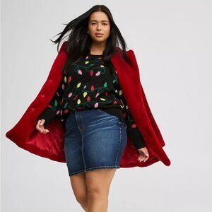 NWT Torrid Bright Lights Pullover Crew Raglan Sweater in Size 1 (14/16)